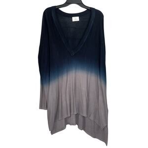 Pins and Needles Anthropologie Dip Dye Ombre L/S Oversized Tunic Blouse XS.